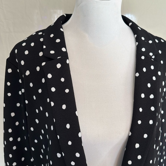 Polka Dot Blazer Maurices Versa Jacket open front black and white XXL elbow - Picture 6 of 16